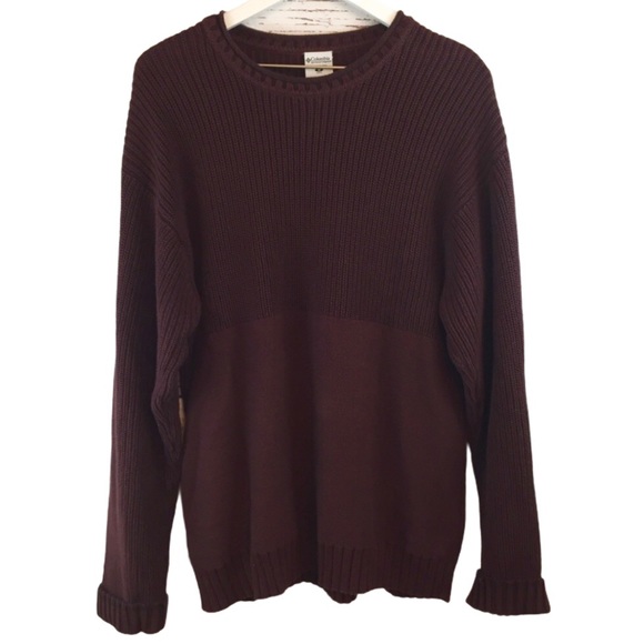 Columbia purple chunky knit crewneck sweater M - Picture 1 of 7